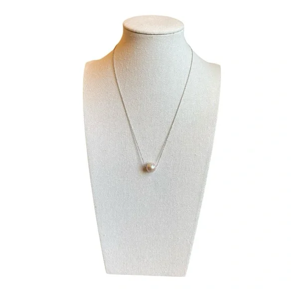 GENUINE 925 Sterling Silver South Sea Freshwater Pearl Pendant Necklace - Picture 2 of 10